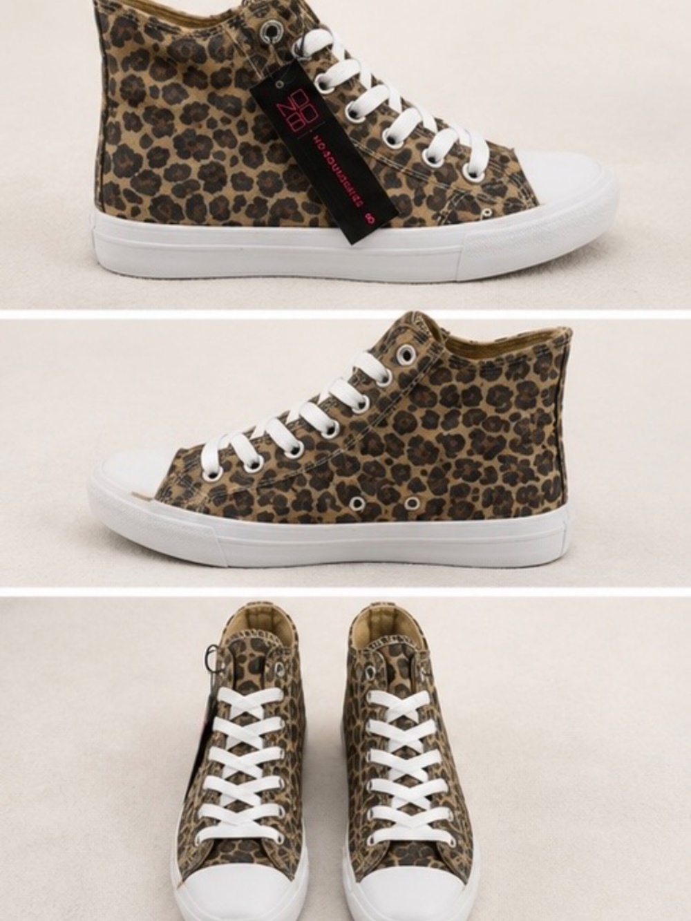 NWT No Boundaries Leopard Print High Top Sneakers | Women’s Size 8 - Picture 4 of 4